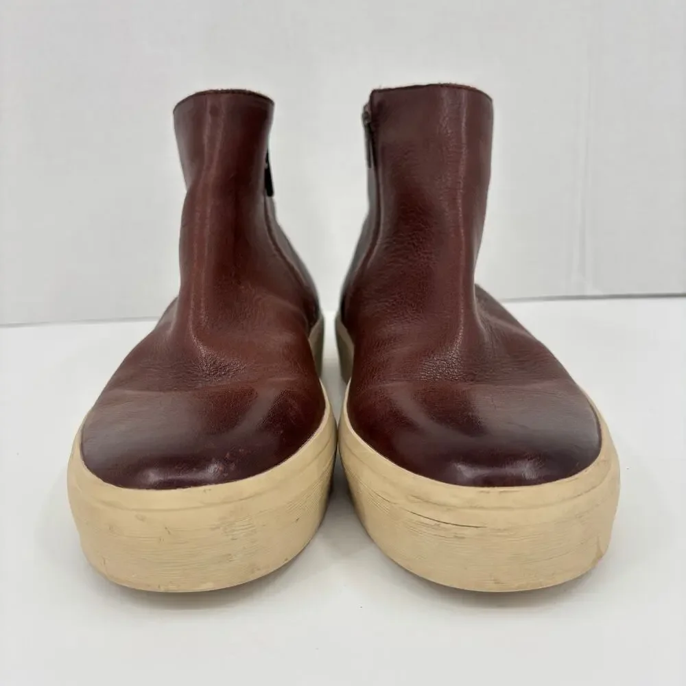 Frye Beacon Boots Mens Size 11.5 Brown Leather Inside Zip Casual Dress